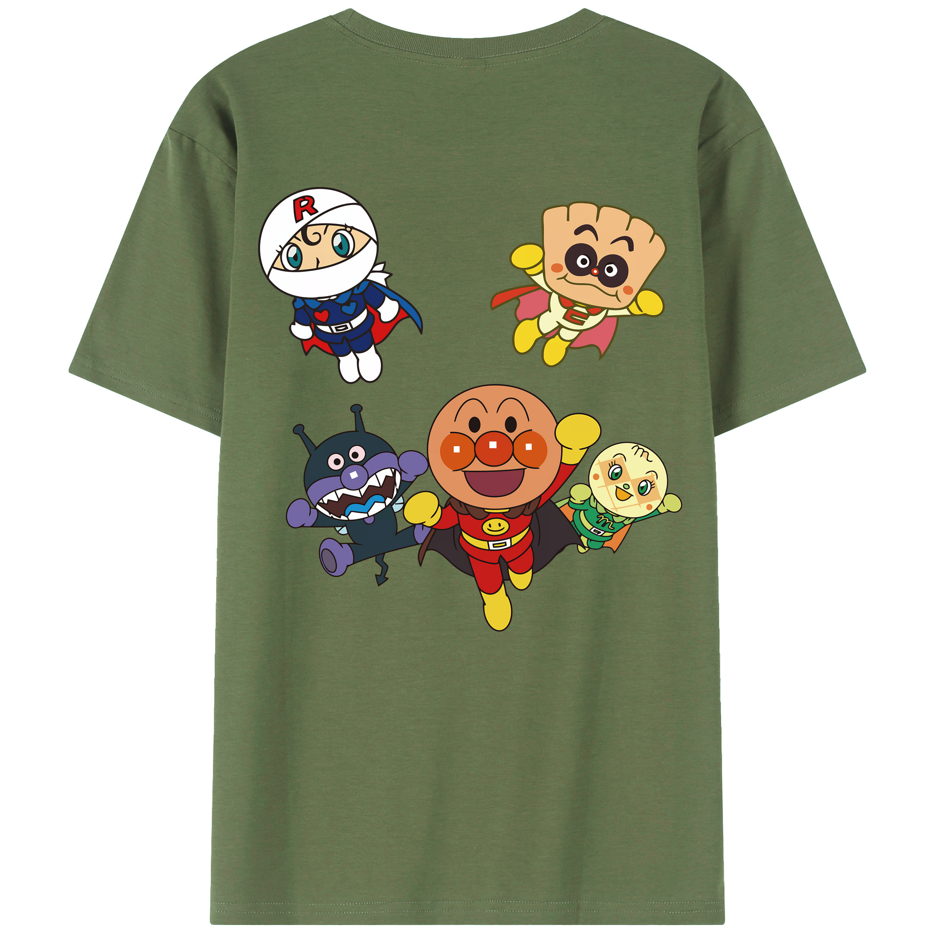 （画像用） アンパンマン Anpanman 綿100％ メンズ半袖Tシャツ（バックプリント） 通気性